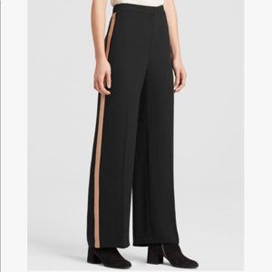 EILEEN FISHER Silk Stripe Georgette Tuxedo Pant 14